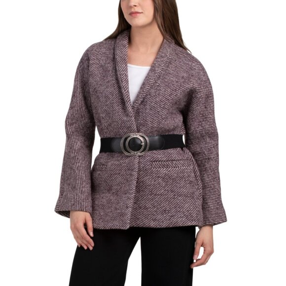 BA&SH bordeaux Wool Blend Short Coat